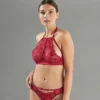 SOUTIEN-GORGE PLONGEANT DENTELLE BORDEAUX
