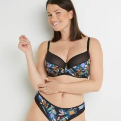 SOUTIEN-GORGE EMBOITANT MICROFIBRE MULTICO NOIR