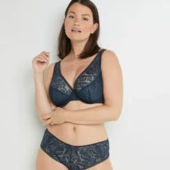 Bianca SOUTIEN-GORGE CORBEILLE DENTELLE PETROLE