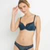 SOUTIEN-GORGE EMBOITANT DENTELLE MULTICO BLEU