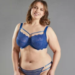 Blue SOUTIEN-GORGE GRANDS BONNETS BLEU