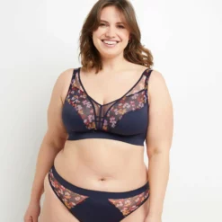 Blanche SOUTIEN-GORGE GRANDS BONNETS MULTICO BLEU