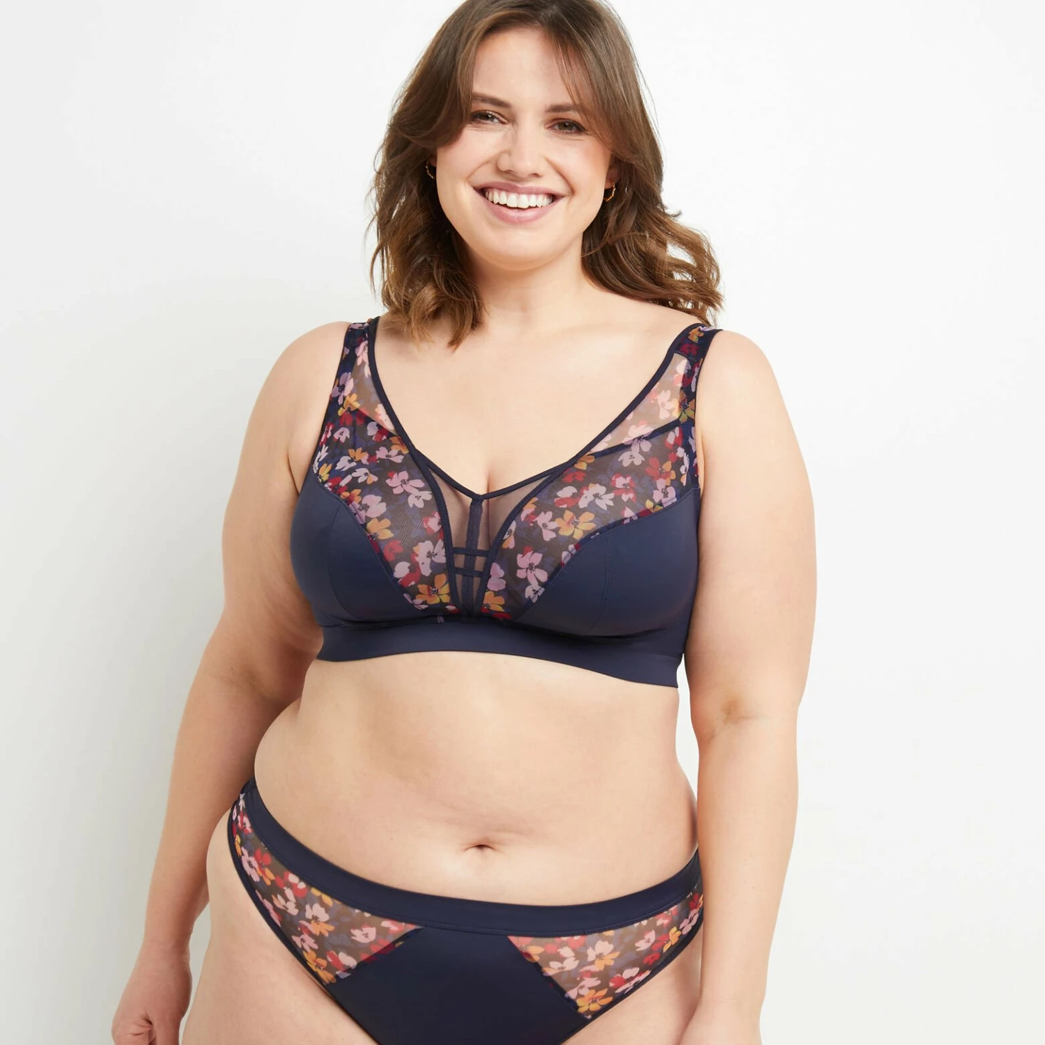 Blanche SOUTIEN-GORGE GRANDS BONNETS MULTICO BLEU