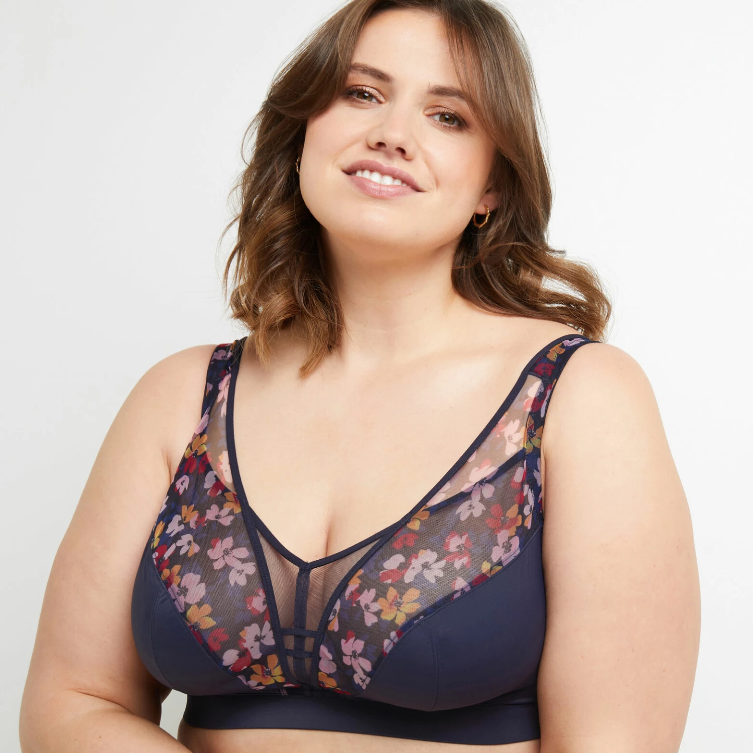 Blanche SOUTIEN-GORGE GRANDS BONNETS MULTICO BLEU – Image 2