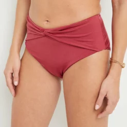 MAILLOT DE BAIN CULOTTE HAUTE BORDEAUX
