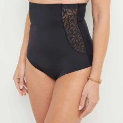 CULOTTE TRES HAUTE MICROFIBRE NOIR