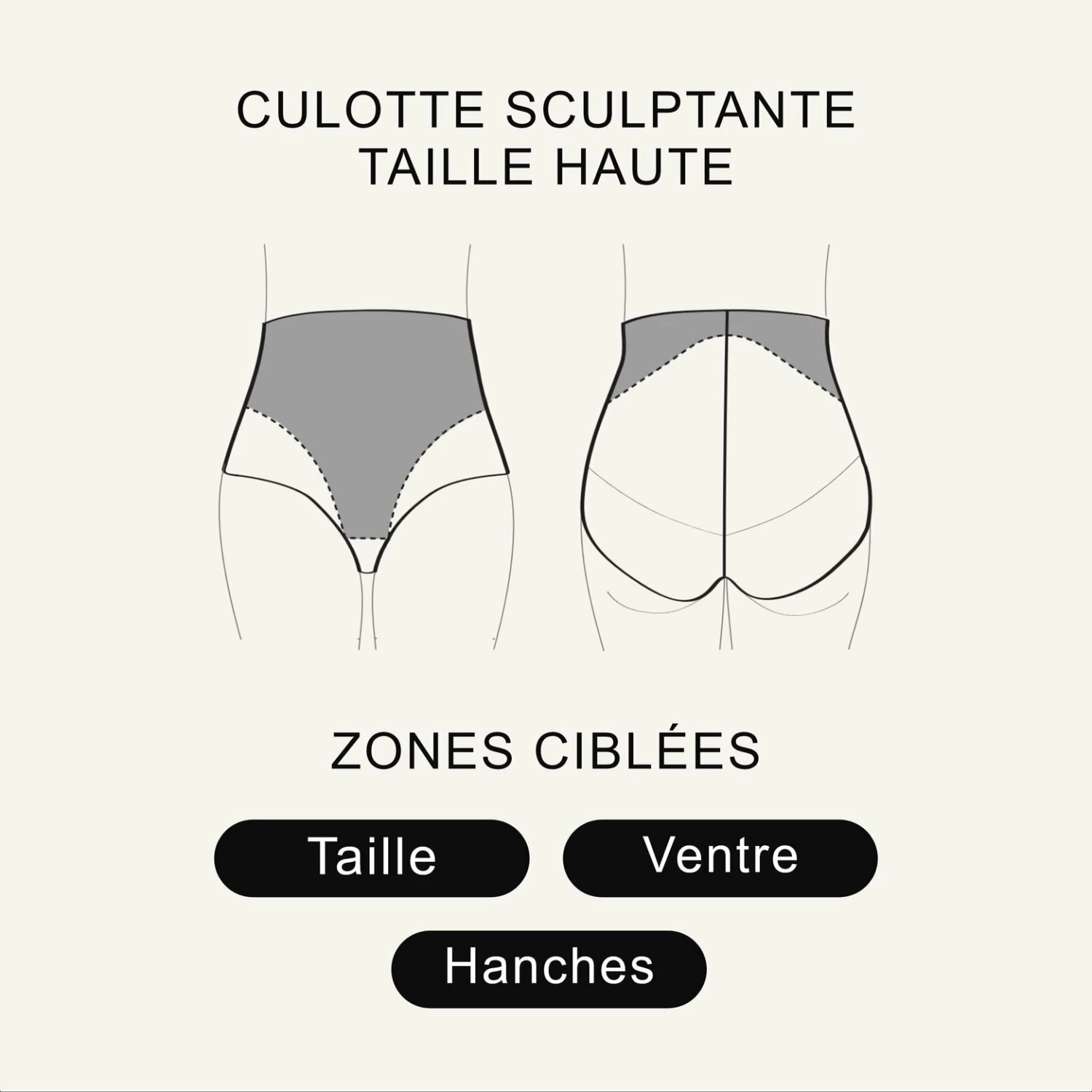 CULOTTE HAUTE MICROFIBRE NOIR – Image 2