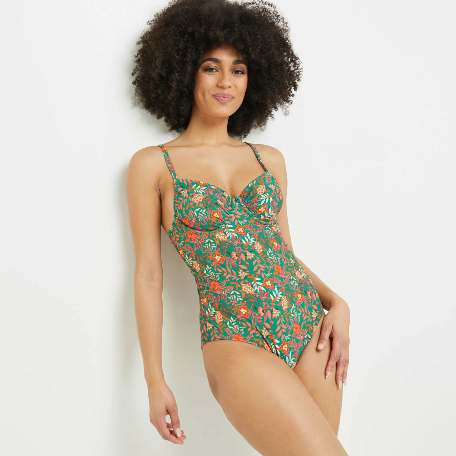 MAILLOT DE BAIN 1 PIECE EMBOITANT VERT