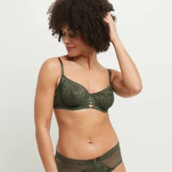 Celine SOUTIEN-GORGE CORBEILLE DENTELLE KAKI