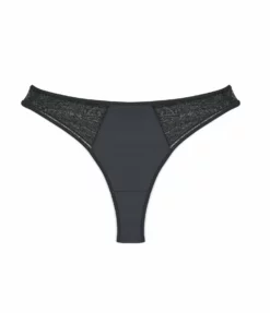 Tanga Microfibre Et Tulle NOIR