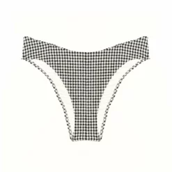 Maillot Culotte Echancrée Vichy BLANC/NOIR