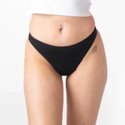 Tanga Menstruel Flux Léger NOIR