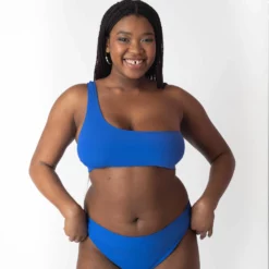 BRASSIERE ONE SHOULDER MAILLE COTEL BLEU